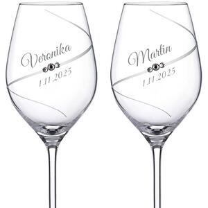Dekorant Svadobné poháre na biele víno Silhouette City s kryštálmi Swarovski 360ml 2KS