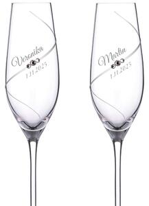 Dekorant Svadobné poháre na šampanské Silhouette City s kamienkami Swarovski 210 ml 2KS
