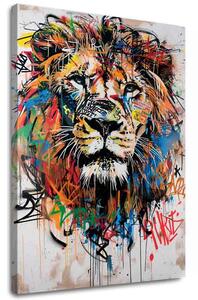 Obraz Graffiti Lion | Talianske plátno - 40x50 cm