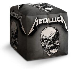 Sablio Taburet Cube METALLICA Lebka Sivá - 40x40x40 cm