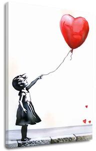 Obraz Heart Balloon Girl | Talianske plátno - 40x50 cm