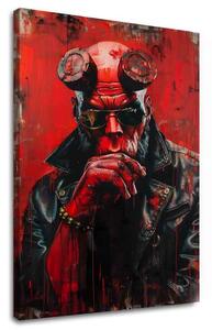 Obraz Hellboy: Pekelný bojovník | dokončené rukou umelca - 60x90 cm