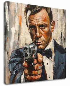 Obraz James Bond - Nebezpečná elegancia | dokončené rukou umelca - 60x60 cm
