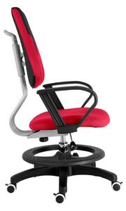 Detská rastúca stolička s podnožou BAMBINO – látka, čierno-červená