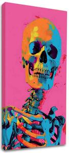 Obraz Neon Skeleton na plátne | dokončené rukou umelca - 40x80 cm