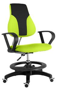 Detská rastúca stolička Neoseat KINDER — látka, čierna / reflexná zelená