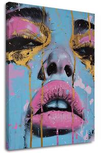 Obraz Neon Lips na plátne | dokončené rukou umelca - 40x50 cm