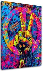 Obraz Peace Sign na plátne | dokončené rukou umelca - 40x50 cm