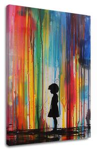 Obraz Rainbow Silhouette na plátne | dokončené rukou umelca - 40x50 cm