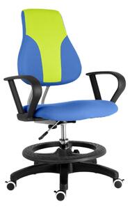 Detská rastúca stolička Neoseat KINDER — látka, modrá / reflexná zelená