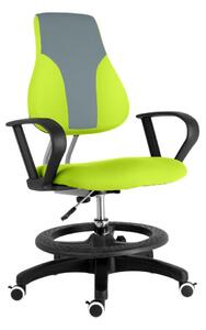 Detská rastúca stolička Neoseat KINDER — látka, sivá / reflexná zelená