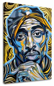 Obraz Tupac Shakur - Zlaté tóny rapu | dokončené rukou umelca - 60x90 cm