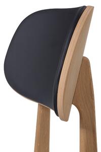 Drevená stolička Verde s čiernou koženkou