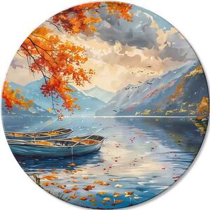 Okrúhle obrazy s akrylom Pokoj jazera - 60 cm