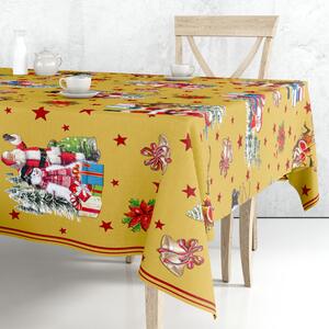 Ubrus PVC Mirella 137C - Vánoční zlatý 140cm x 20m
