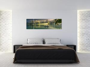 Obraz loďky na jazere (Obraz 170x50cm)