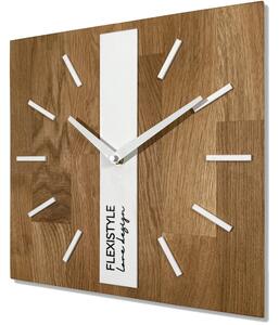 Dekorstudio Elegantné drevené hodiny DUB klasik SQ 30cm - biele