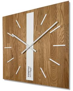 Dekorstudio Elegantné drevené hodiny DUB klasik SQ 50cm - biele