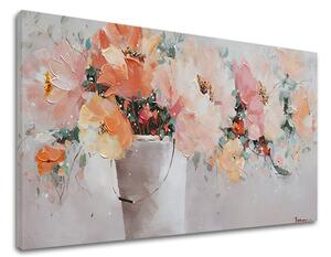 Obraz na plátne KVETY VO VÁZE - 80x40 cm
