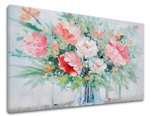 Obraz na plátne KVETY VO VÁZE Zľava 60 % 70x50 cm