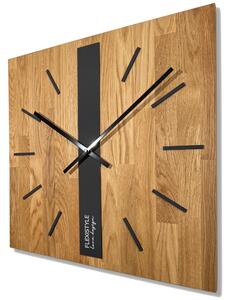 Dekorstudio Elegantné drevené hodiny DUB klasik SQ 50cm - čierne