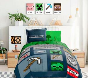 Minecraft obraz - Najlepšie postavičky na plátne - Eat, Sleep, Mine, Repeat Zľava 60 % 80x30 cm