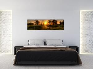 Západ slnka v údolí rieky, obraz (Obraz 170x50cm)