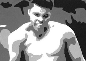 Ručne maľovaný POP Art obraz Muhamad Ali 60x40 cm