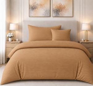 Sendia Textil Damaškové obliečky - BROWN | Na gombíky | 1cm prúžok | 3-dielný set Obsah balenia: Štandardný rozmer 1x 140x200cm + 1x 70x90cm + 1x 40x50cm