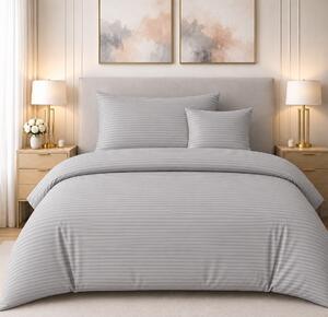 Sendia Textil Damaškové obliečky - GREY | Na gombíky | 1cm prúžok | 3-dielný set Obsah balenia: Štandardný rozmer 1x 140x200cm + 1x 70x90cm + 1x 40x50cm