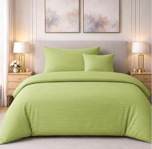 Sendia Textil Damaškové obliečky - GREEN | Na gombíky | 1cm prúžok | 3-dielný set Obsah balenia: Štandardný rozmer 1x 140x200cm + 1x 70x90cm + 1x 40x50cm