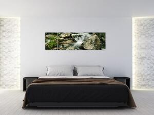 Horský vodopád - obraz (Obraz 170x50cm)