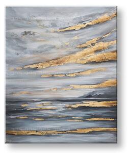 Maľovaný obraz na stenu Obloha so zlatými akcentmi 90×110 cm - 90×110 cm / Klasický 2 cm