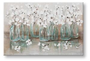 Maľovaný obraz na stenu KVETY 120x80 cm - 120×80 cm / Klasický 2 cm