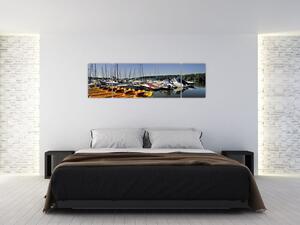 Prístav lodí - moderné obrazy (Obraz 170x50cm)