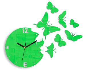 Moderné nástenné hodiny MOTÝLE GREEN green
