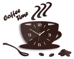 Moderné nástenné hodiny COFFE TIME 3D BURGUNDY burgundy