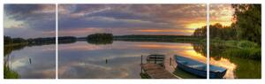 Obrázok jazera sa západom slnka (Obraz 170x50cm)
