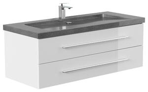 SKRINKA S UMÝVADLOM, biela s vysokým leskom, biela s vysokým leskom, 130 cm MID.YOU - Kúpeľňové skrinky, Online Only