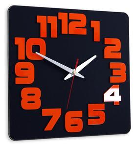 Moderné nástenné hodiny LOGIC BLACK-ORANGE blackorange