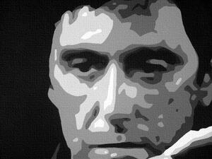 Malovaný POP ART obraz na stěnu SCARFACE-AL PACINO 210x140 cm