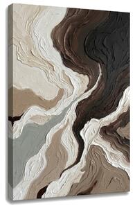 Abstraktný obraz krajiny s textúrou na plátne – s ručne maľovanými detailmi - 40x60 cm