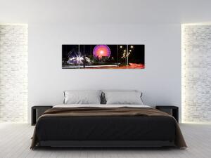 Nočné kolotoče - moderný obraz (Obraz 170x50cm)