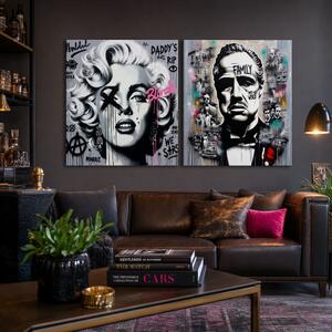 Set 2 obrazov Filmové legendy — Marilyn Monroe, The Godfather - 2× 60×60 cm