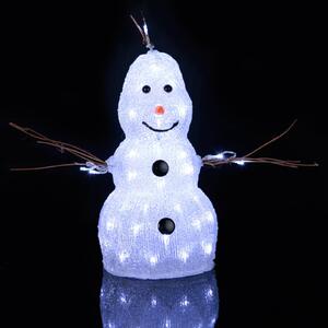 Malá LED figúrka Crystal Snowman do exteriéru