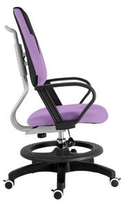 Detská rastúca stolička s podnožou BAMBINO – látka, čierno-fialová