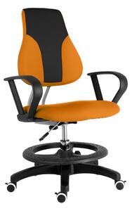 Detská rastúca stolička Neoseat KINDER — látka, čierna / oranžová