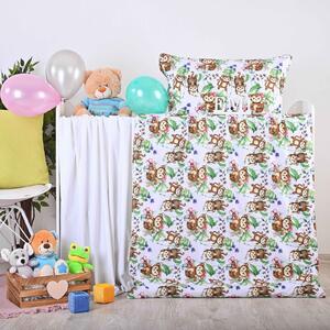 Obliečky detské bavlnené Opice EMI: Detský set 90x130 + 45x65
