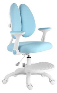 Detská rastúca stolička SPLIT — látka, biela / modrá