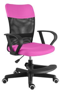 Detská stolička Neoseat MONKEY s podnožou — látka, čierna / ružová